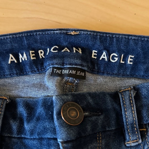 American Eagle Outfitters Curvy Dark Blue Distressed Skinny Jeans - Picture 2 of 9